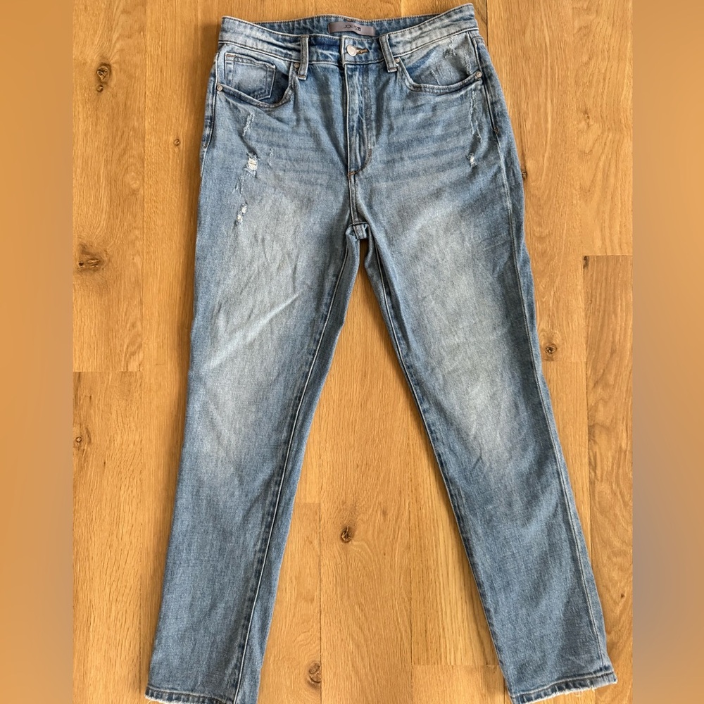 Joe’s Jeans Distressed Denim Jeans 28 Light Wash Raw Hem Mid Rise